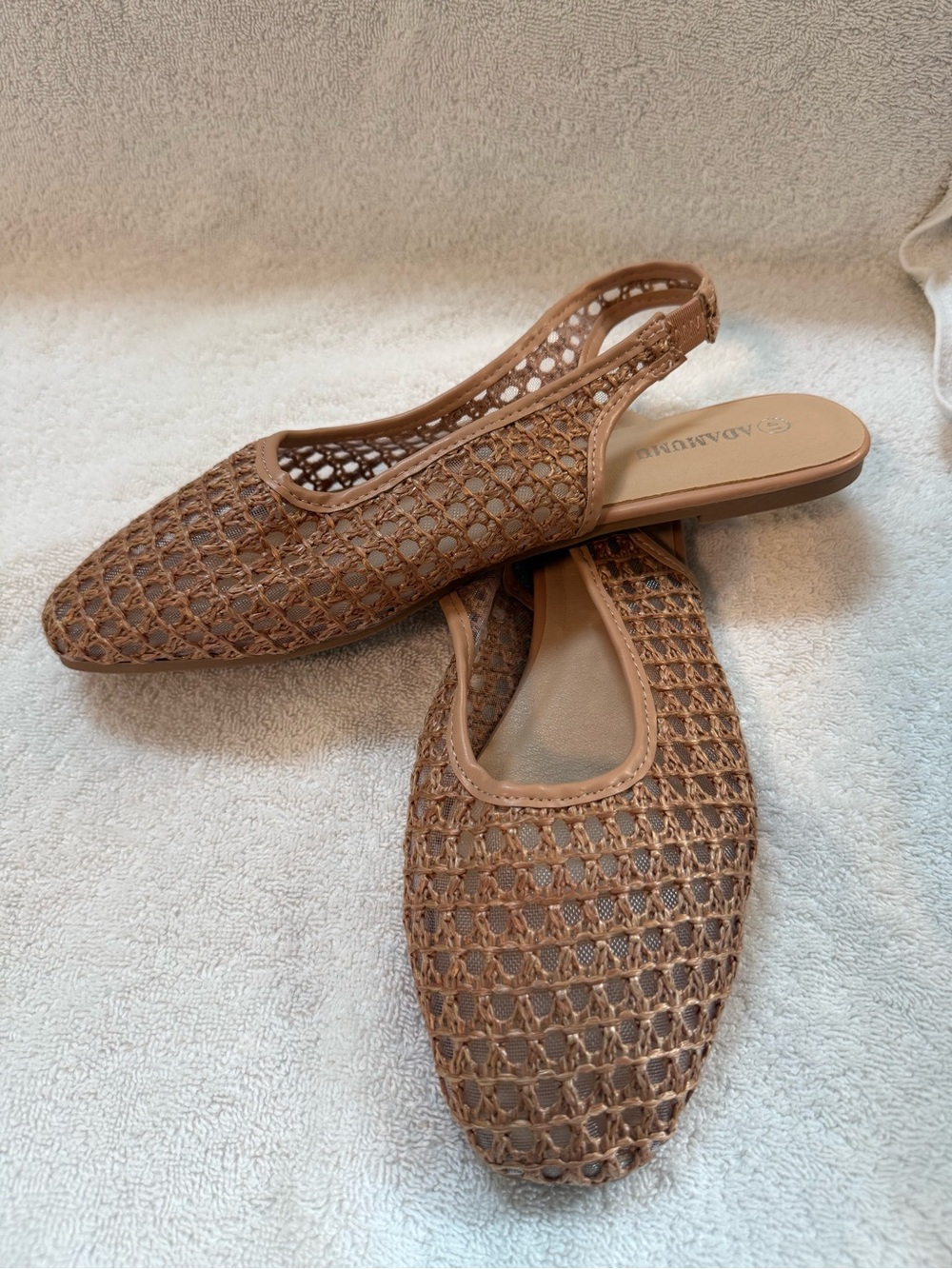 Brown Woven Slingback Flats Weave Pattern Bundle shoes for bigger discounts :) - Picture 2 of 7